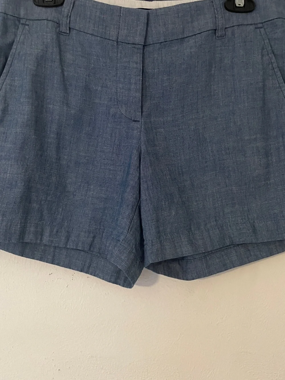 J.Crew 5” Classic Blue Chambray Cotton Shorts Side Pockets Size 6